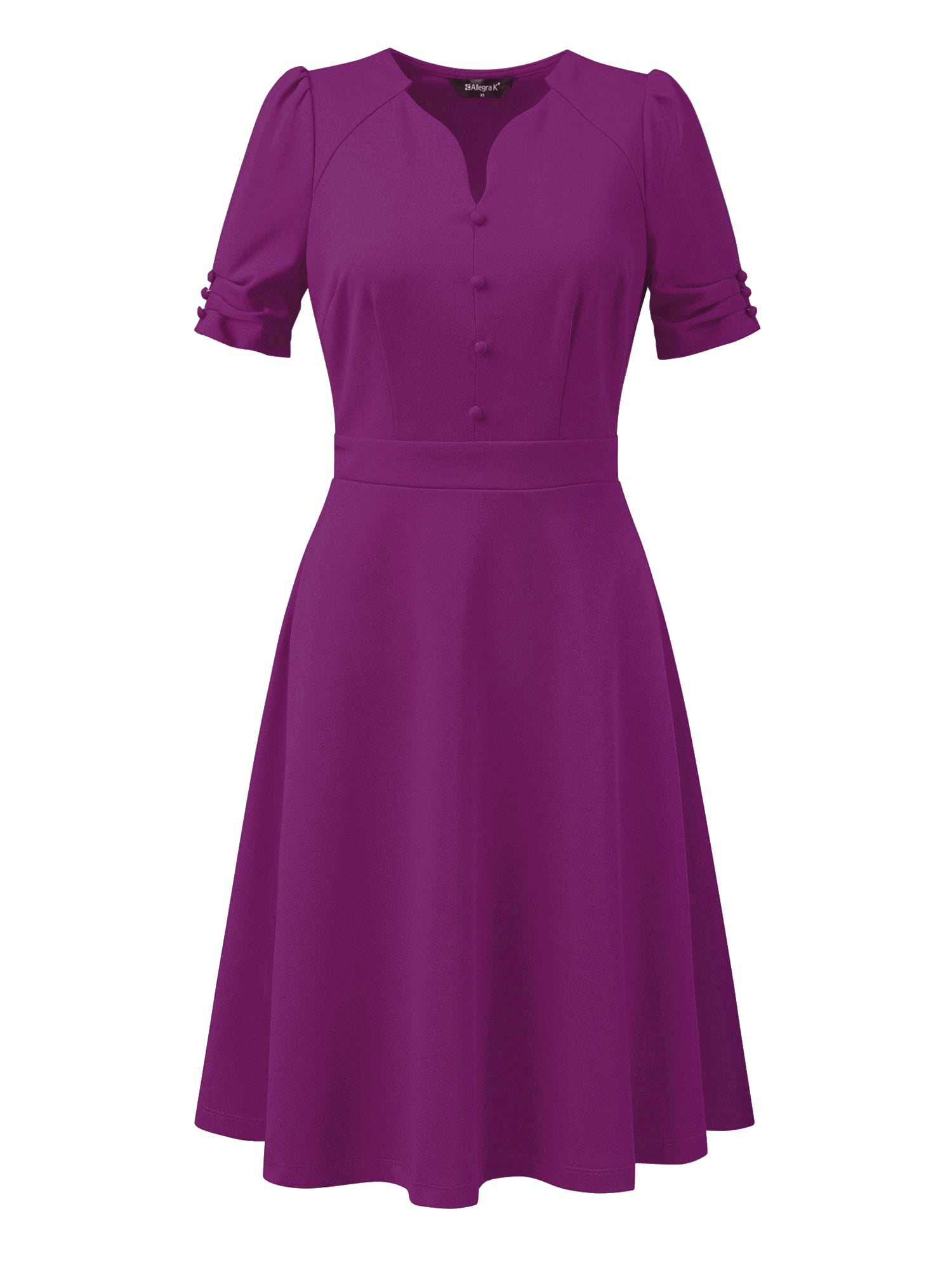 DARING DIVA Sweetheart Neck Pleated A-Line Sheath Dress M Purple