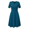 thumbnail image 1 of DARING DIVA Sweetheart Neck Pleated A-Line Sheath Dress S Lake Blue, 1 of 6