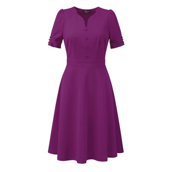 DARING DIVA Sweetheart Neck Pleated A-Line Sheath Dress S Purple