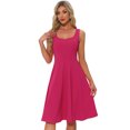 thumbnail image 1 of DARING DIVA Sweetheart Neck Swing Sleeveless Dress L Hot Pink, 1 of 6