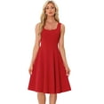 thumbnail image 1 of DARING DIVA Sweetheart Neck Swing Sleeveless Dress L Red, 1 of 6