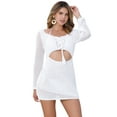 thumbnail image 1 of DARING DIVA Swimsuit Cover Ups Hollow Out Crochet Mini Dress S White, 1 of 6