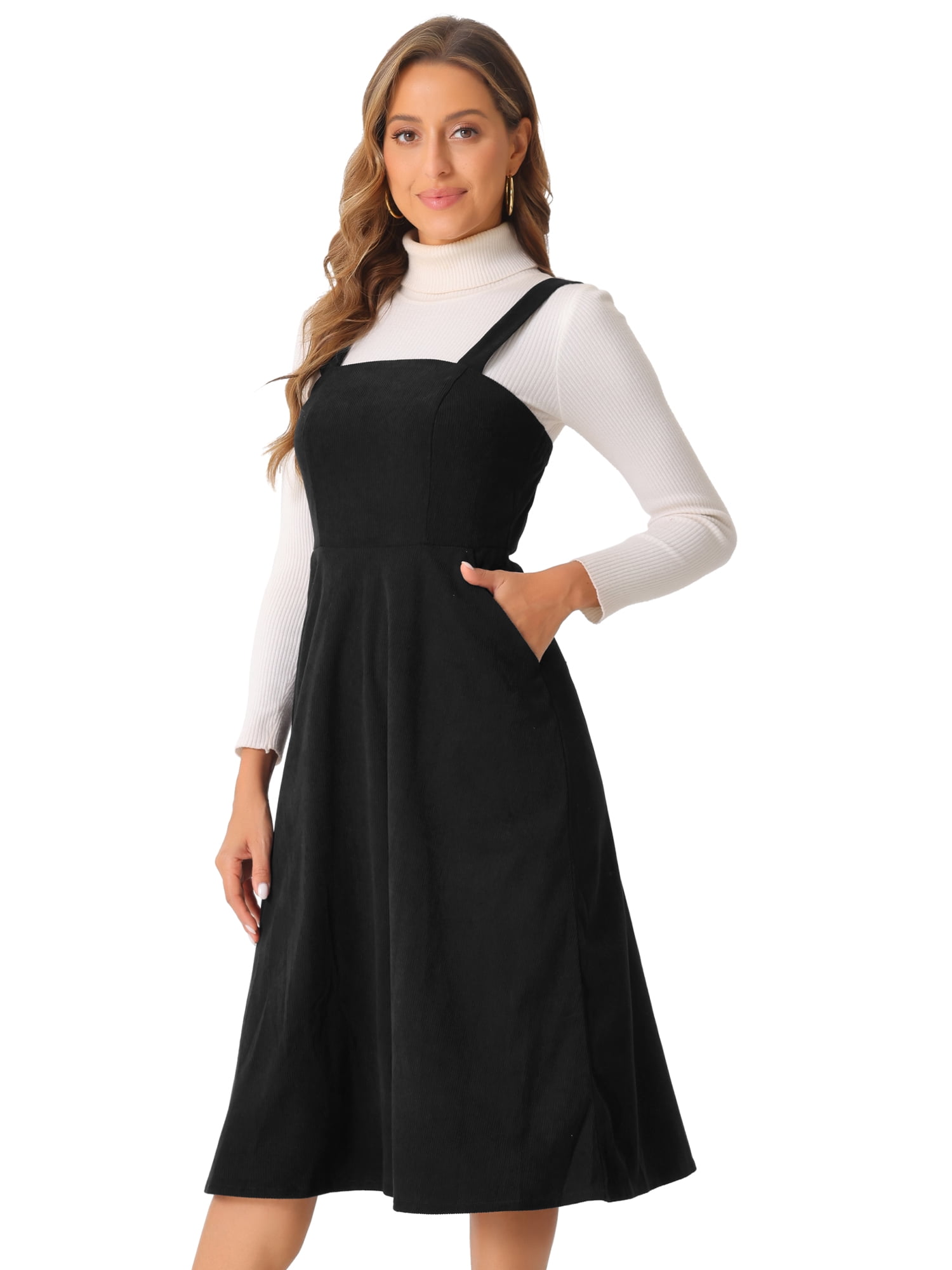 DARING DIVA Tank Ribbed Vintage A-Line Casual Midi Dress XS Black