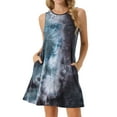 thumbnail image 1 of DARING DIVA Tie Dye Tank Dress Sleeveless Pockets Dress M Green Purple, 1 of 8