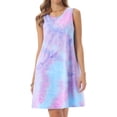 thumbnail image 1 of DARING DIVA Tie Dye Tank Dress Sleeveless Pockets Dress X-Large Tie Dye Purple, 1 of 8