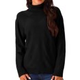thumbnail image 1 of DARING DIVA Turtleneck Sweater Long Sleeve Knitted Pullover Basic S Black, 1 of 5