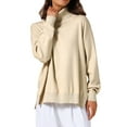 thumbnail image 1 of DARING DIVA Turtleneck Sweater Pullover Fall Winter Outfits XL Light Khaki, 1 of 5