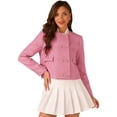 thumbnail image 1 of DARING DIVA Tweed Jacket Double Breasted Elegant Jacket S Pink, 1 of 6