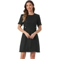 thumbnail image 1 of DARING DIVA Tweed Sweater Elegant Casual Knit Dress M Black, 1 of 6