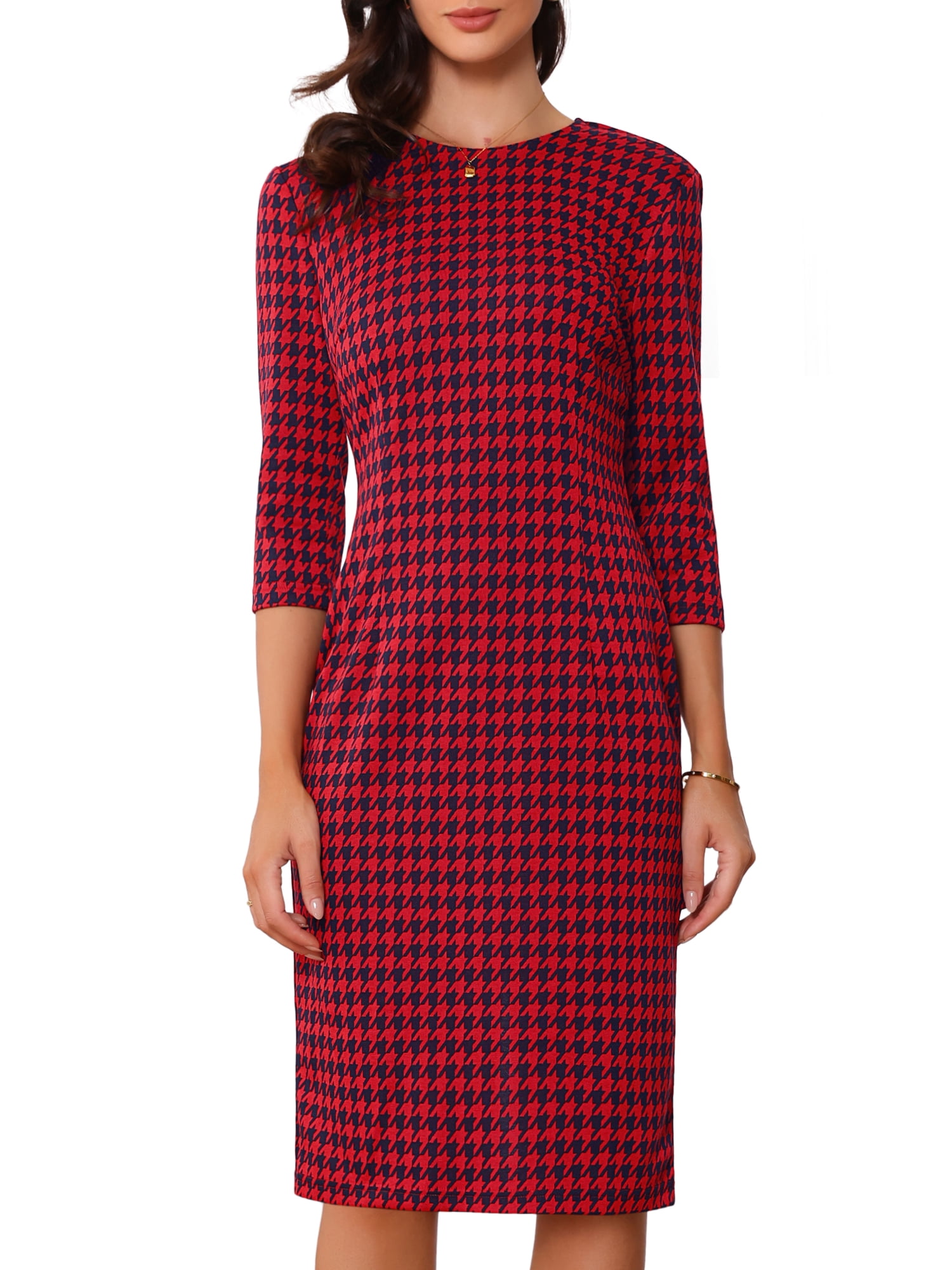 houndstooth bodycon dress Sleeveless Houndstooth Bodycon Mini Dress