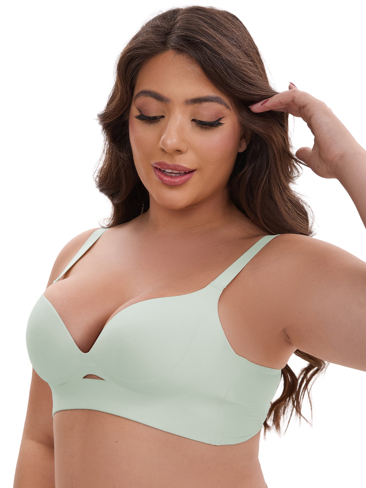 DARING DIVA Wireless Push Ups Adjustable Spaghetti Straps 36B Green
