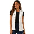 thumbnail image 1 of DARING DIVA Women Functional Pockets Drawstring Waist Cargo Vest M White, 1 of 6
