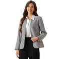 thumbnail image 1 of DARING DIVA Women's 1 Button Stylish Collarless Blazer Work Suit XS Grey, 1 of 6