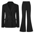 thumbnail image 1 of DARING DIVA Women's 2 Pcs Notched Lapel Blazer Work Suit Set M Black, 1 of 6