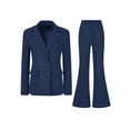 thumbnail image 1 of DARING DIVA Women's 2 Pcs Notched Lapel Blazer Work Suit Set XL Dark Blue, 1 of 5