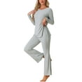 thumbnail image 1 of DARING DIVA Women's Ribbed Knit Lounge Set Pajama Sets Matching Outfits XS Gray, 1 of 5
