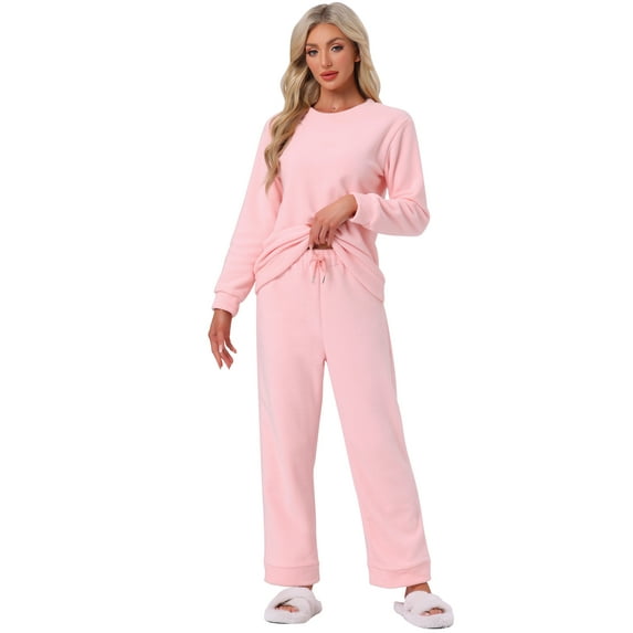 DARING DIVA Women's 2-Piece Fuzzy Flannel Pajama Sets 2XL Pink