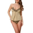 thumbnail image 1 of DARING DIVA Women's 2 Piece Leopard Colorblock Full Coverage Bikini Sets XL Khaki, 1 of 6