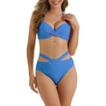 thumbnail image 1 of DARING DIVA Women's 2 Piece Push Up Halter Wide Tie Triangle Bottom Bikini Sets XS Blue, 1 of 6