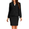 thumbnail image 1 of DARING DIVA Women's 2 Pieces Business Suit Collared Button Down Work Set XS Black, 1 of 6