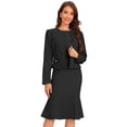 thumbnail image 1 of DARING DIVA Women's 2Pcs Suit Sleeveless Dress Crop Blazer Set M Black, 1 of 6
