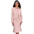 thumbnail image 1 of DARING DIVA Women's 2Pcs Suit Sleeveless Dress Crop Blazer Set M Pink, 1 of 7