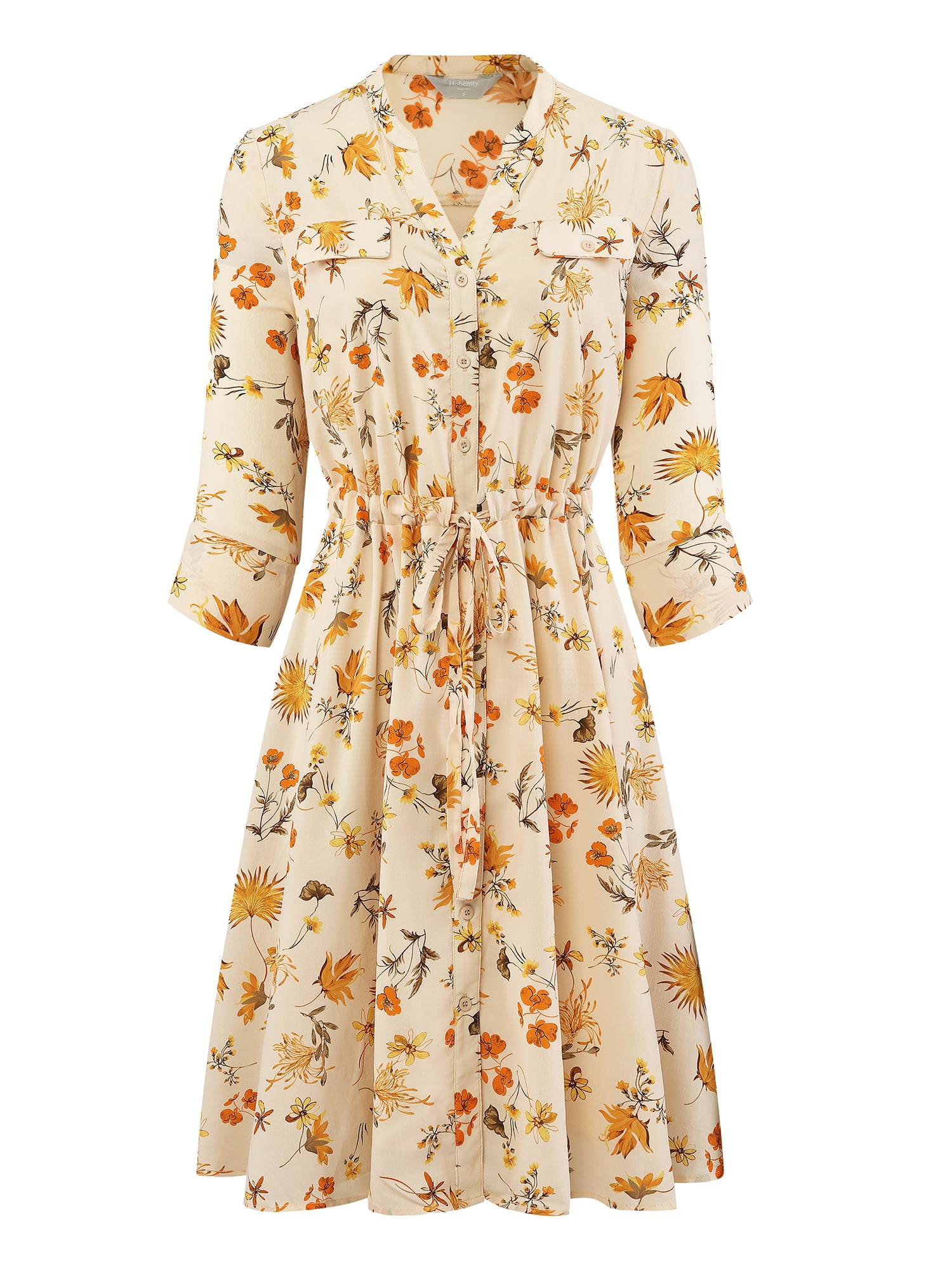 DARING DIVA Women #39 s 3/4 Sleeve Floral Chiffon A Line Dresses XXL Beige DARING DIVA Women #39 s 3/4 Sleeve Floral Chiffon A Line Dresses XXL Beige