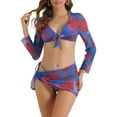 thumbnail image 1 of DARING DIVA Women's 4 Piece Halter Bikini Set with Tie Back X-Large Blue Red, 1 of 6