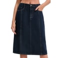 thumbnail image 1 of DARING DIVA Women's A Line Back Waist Knee Length Jean Skirts Small Black Blue, 1 of 7