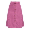 thumbnail image 1 of DARING DIVA Women's A-Line Button Front Belted Midi Skirts XS Hot Pink, 1 of 6