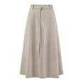 thumbnail image 1 of DARING DIVA Women's A Line Elastic High Waist Maxi Skirts S Beige, 1 of 6
