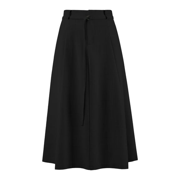 DARING DIVA Women's A Line Elastic High Waist Maxi Skirts with Pockets S Black