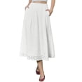 thumbnail image 1 of DARING DIVA Women's A Line Flowy Eyelet Midi Skirts X-Small White, 1 of 6