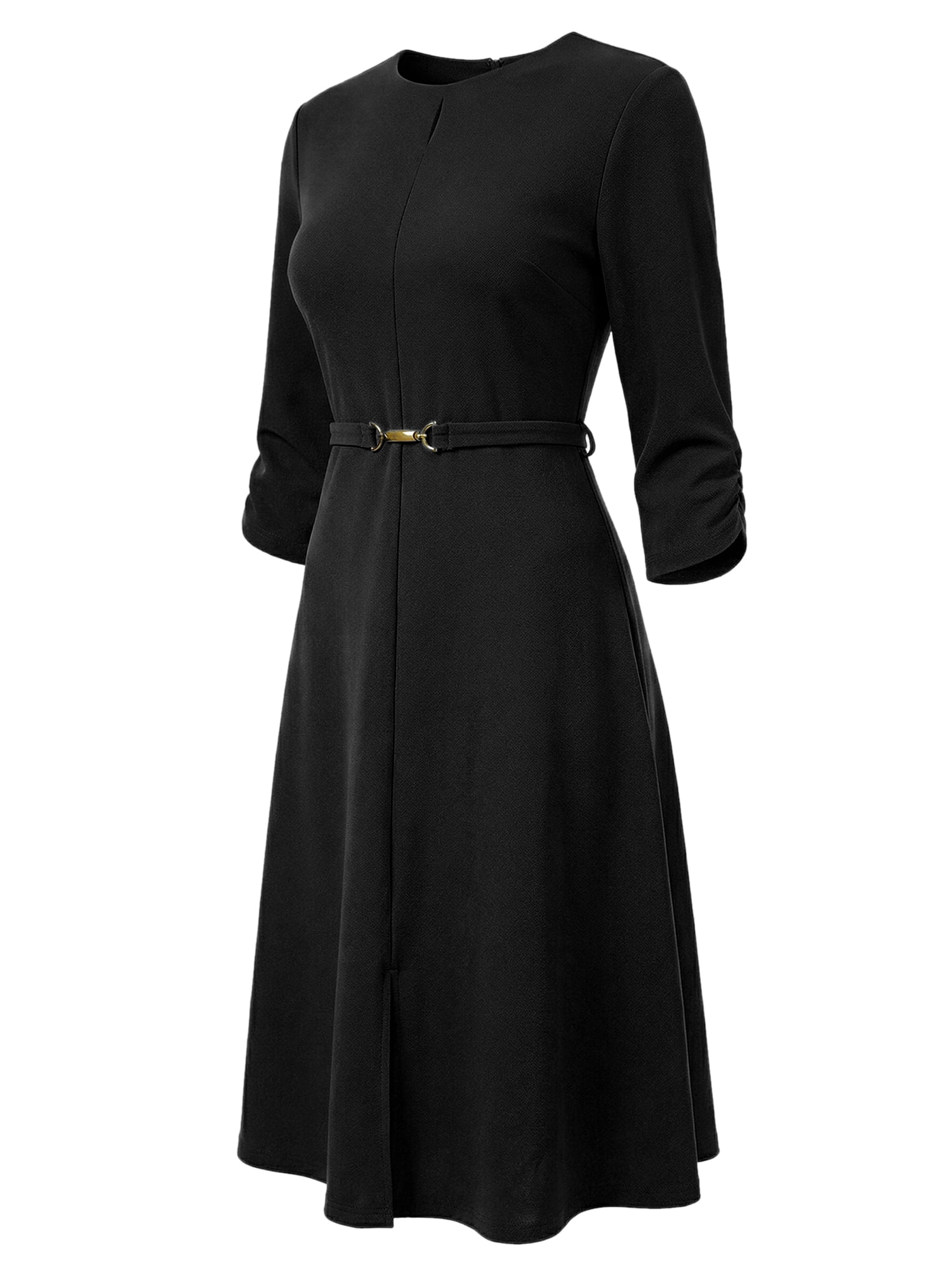 DARING DIVA Women's Outfit A-Line Keyhole Neck Spring Classy Midi Dresses XS Black