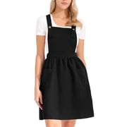 black overall dress Plus Size Tiered Bib Overall Dress