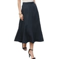 thumbnail image 1 of DARING DIVA Women's A Line Pleated Work Business Flare Skirts X-Small Dark Blue, 1 of 6