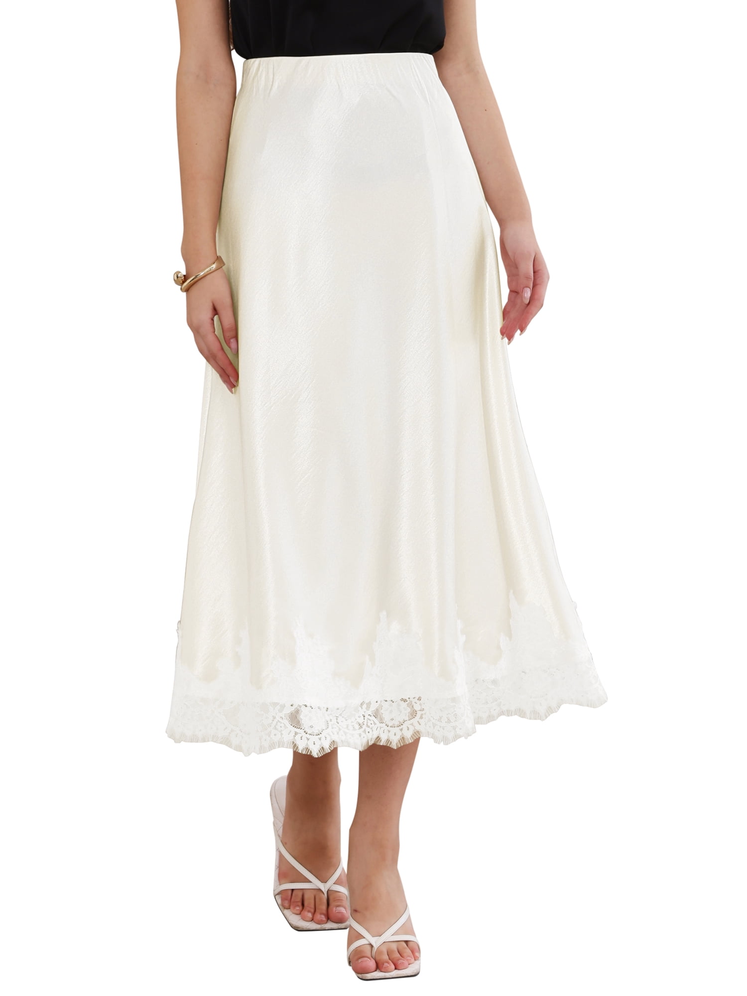 DARING DIVA Women's A-Line Silk Cocktail Wedding Midi Dress Small Beige
