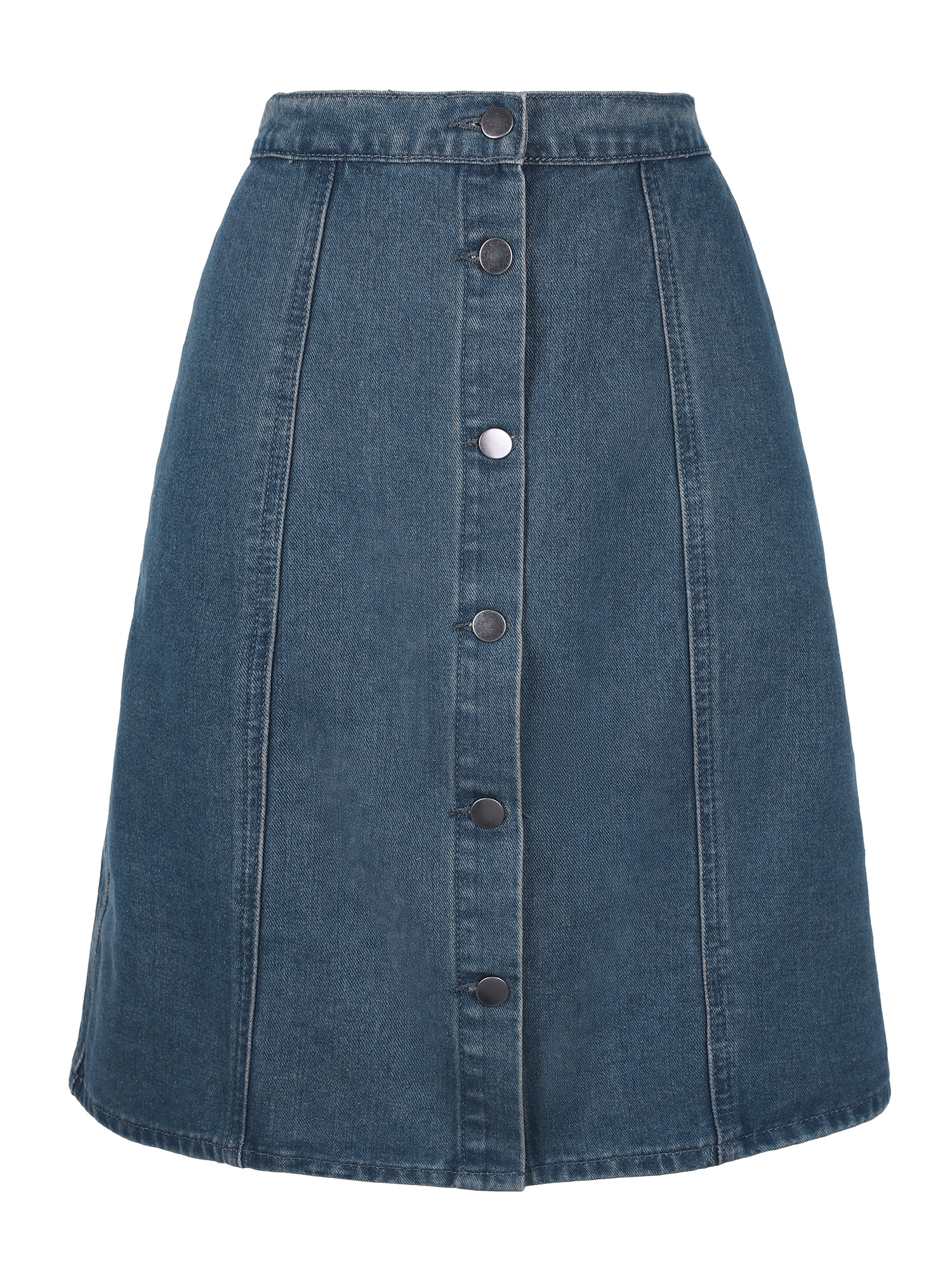 DARING DIVA Women's A-line Button Front Denim Short Skirt XS Dark Blue
