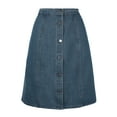 thumbnail image 1 of DARING DIVA Women's A-line Button Front Denim Short Skirt XS Dark Blue, 1 of 6