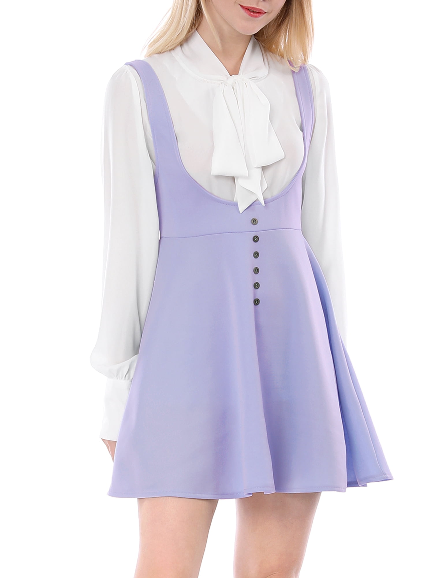 DARING DIVA Women's Above Knee Hem Suspender Skirt Dress XL Light Purple