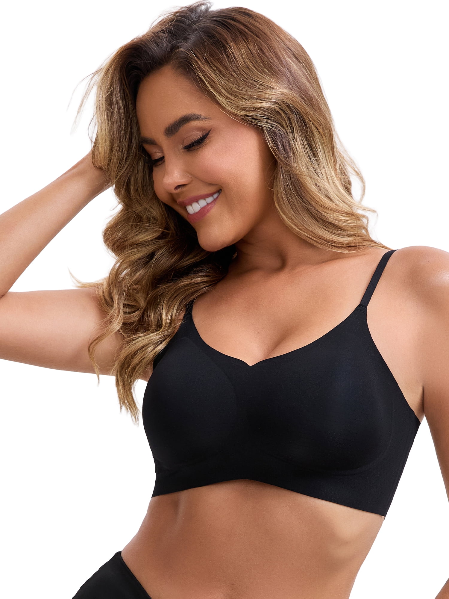 DARING DIVA Women's Adjustable Bras Soft L Black