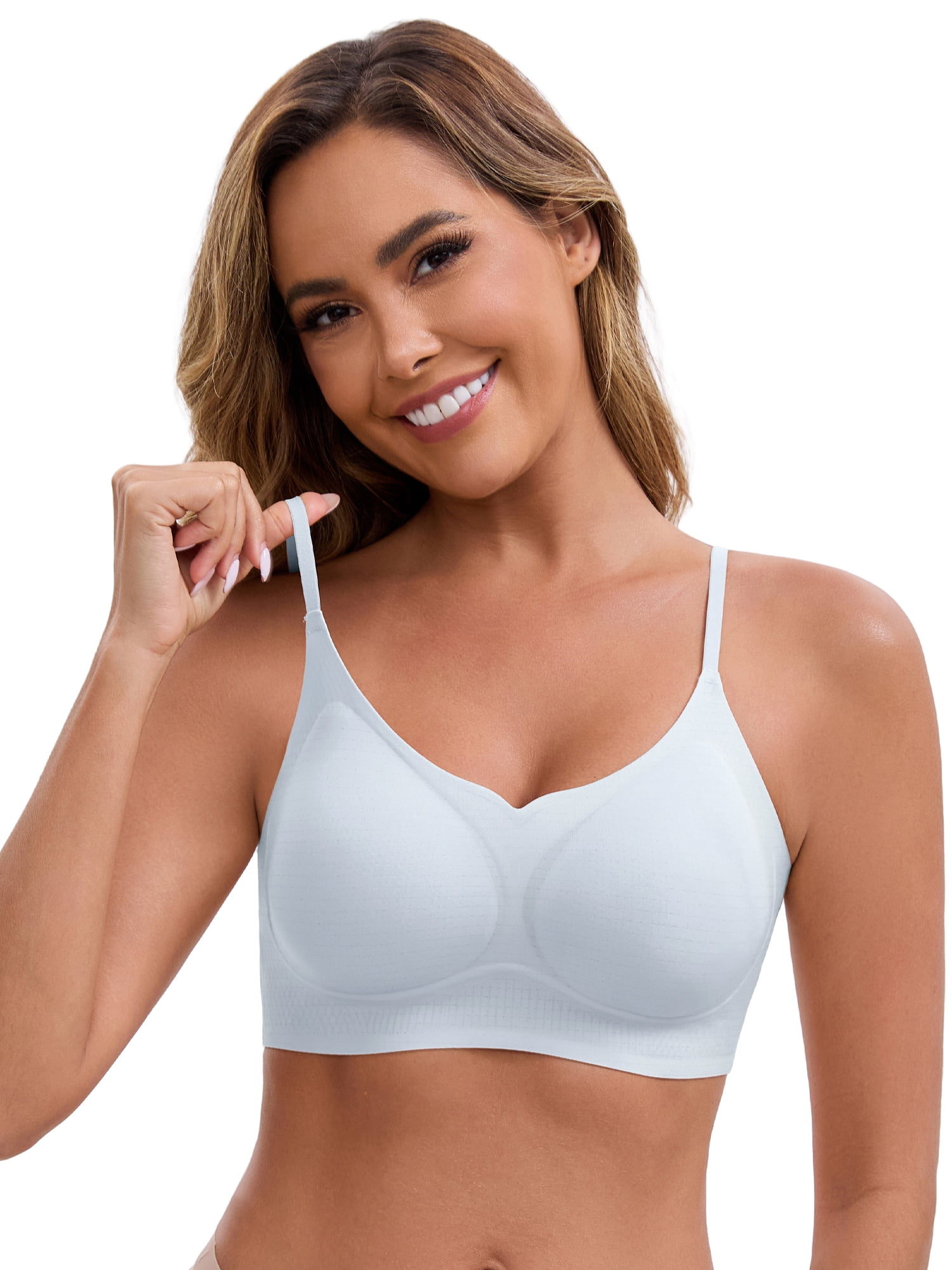 DARING DIVA Women's Adjustable Bras Soft L Blue