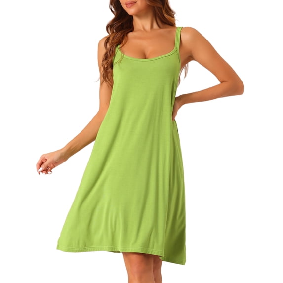 DARING DIVA Women's Backless Loose Sleep Dress Cross Back Night Dress S Bright Green