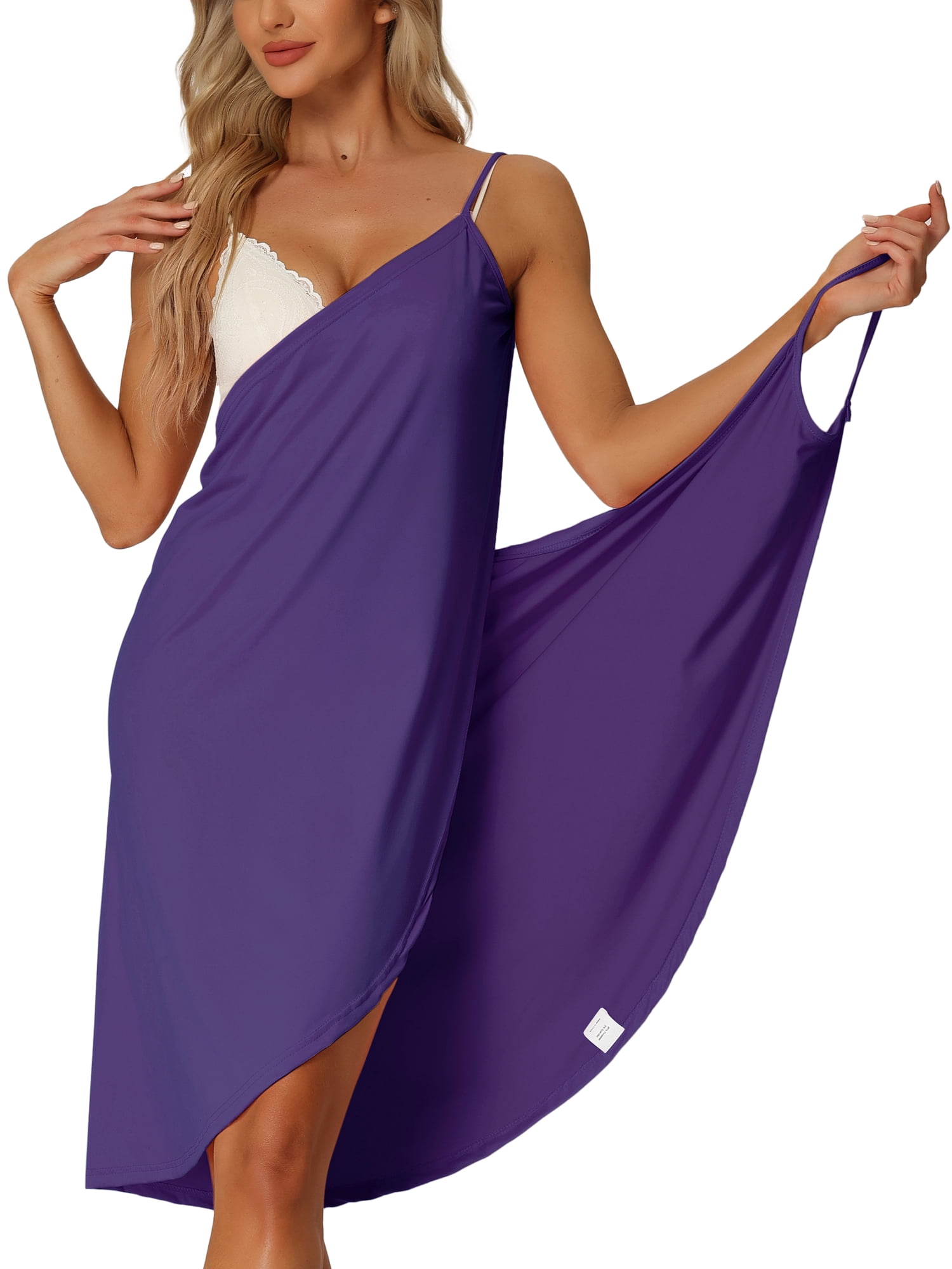DARING DIVA Women's Beach Summer Backless Spaghetti Strap Dress S Purple