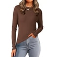 thumbnail image 1 of DARING DIVA Women's Boat Neck Long Sleeve Ribbed Sweaters XL Coffee, 1 of 6