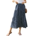 thumbnail image 1 of DARING DIVA Women's Boho Elastic Flowy A Line Skirts Trendy X-Small Dark Blue, 1 of 6