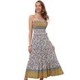 thumbnail image 1 of DARING DIVA Women's Boho Floral Spaghetti Strap A Line Maxi Dresses M Pink, 1 of 6