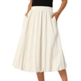 thumbnail image 1 of DARING DIVA Women's Bubble Ruffle Flowy A Line Midi Skirts Small Beige, 1 of 6