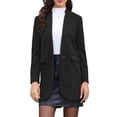 thumbnail image 1 of DARING DIVA Women's Business Button Down Notch Collar Dressy Blazer Jacket XS Black, 1 of 6