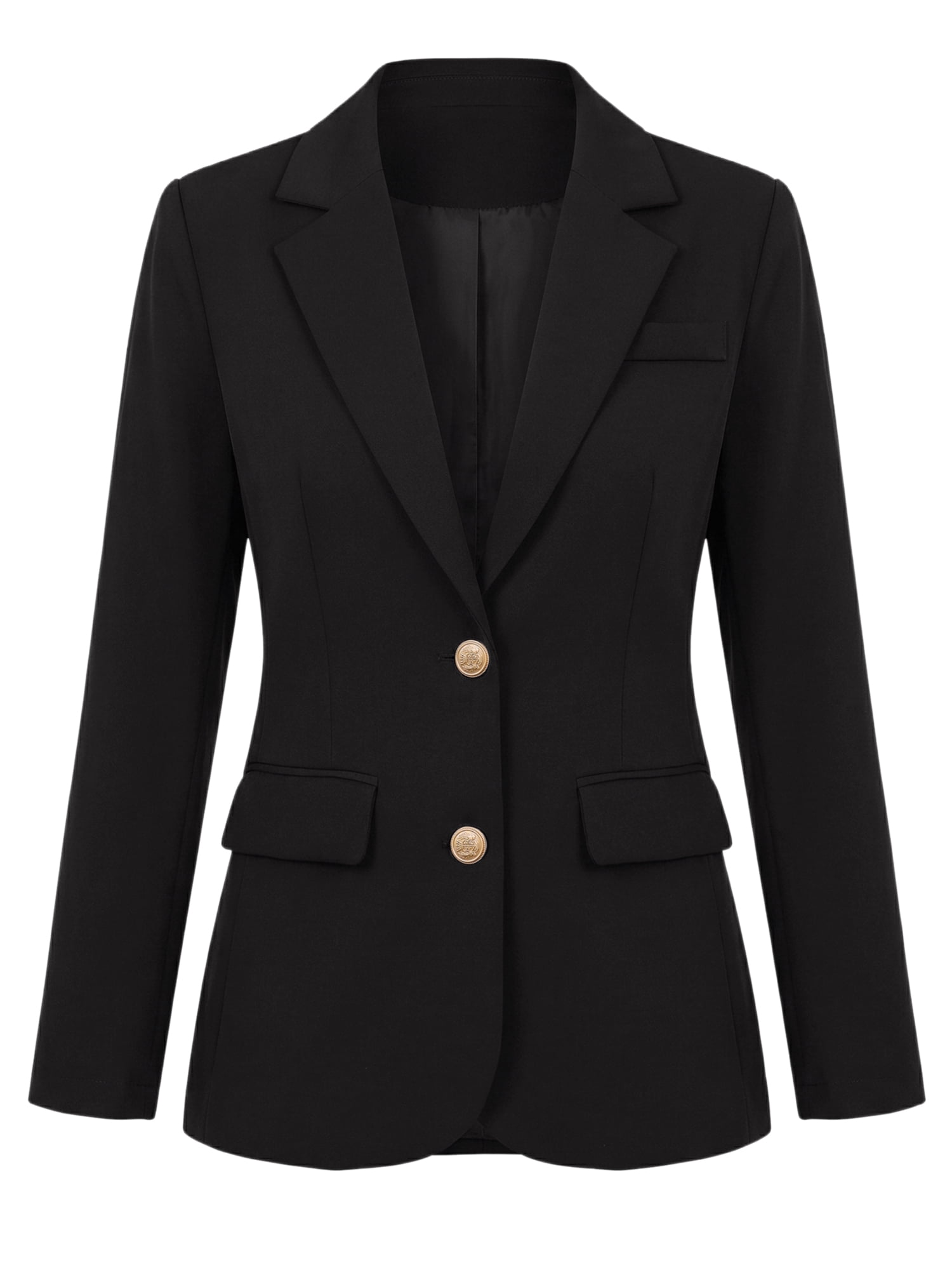 DARING DIVA Women's Business Casual Single Breasted Jacket Office Suit S Black